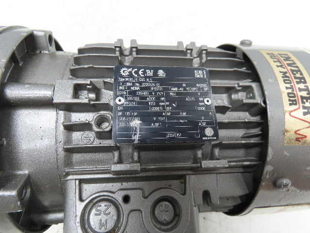 Nord SK 92372AZD N56C-80L/4 Gearmotor 38:1 Reducer 42 RPM Hollow Shaft 1Hp 460V