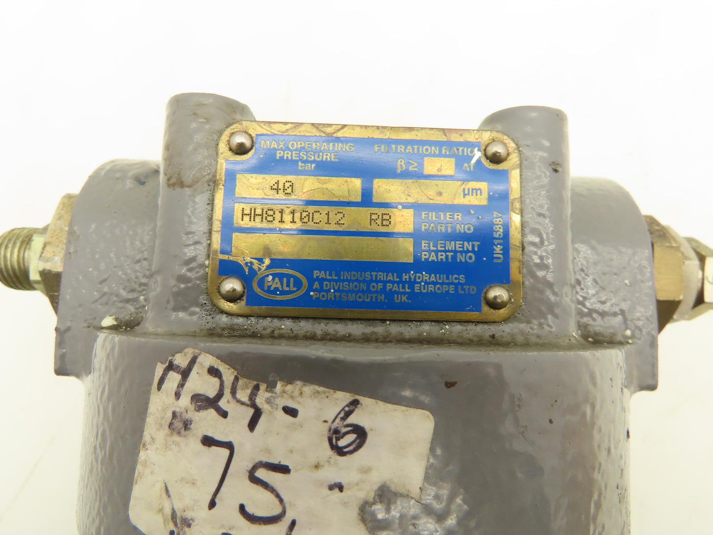 Pall HH8110C12 RB Hydraulic Filter 580 PSI 3/4-1" NPT Cast Iron 8110 Series