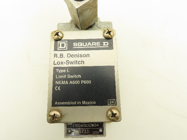 Square D L100WNCS2M34 Type L Limit Switch RB Denison Lox-Switch Series F