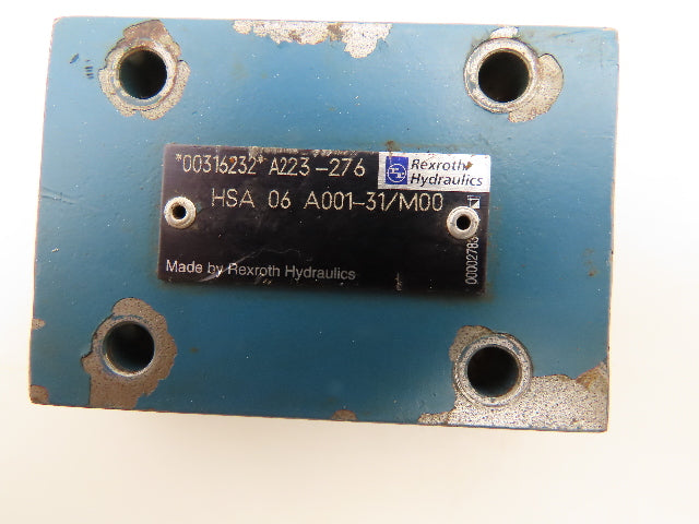 Bosch Rexroth HSA 06 A001-31/M00 Valve Cover Plate Size 6 Faceplate Lot of 4