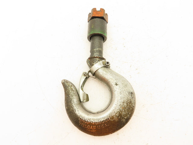 Vulcan Bullard 9A 7 Ton Hoist Hook Threaded Swivel Shank w/Latch Drop Forged