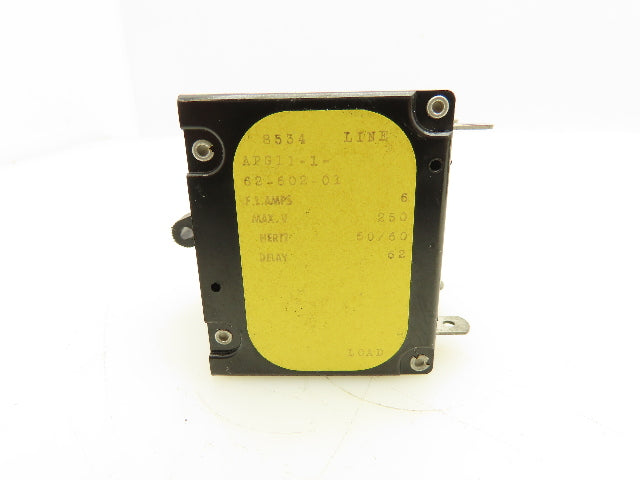 Airpax APG11-1-62-602-01 Circuit Breaker 250V 6A Lot Of 5