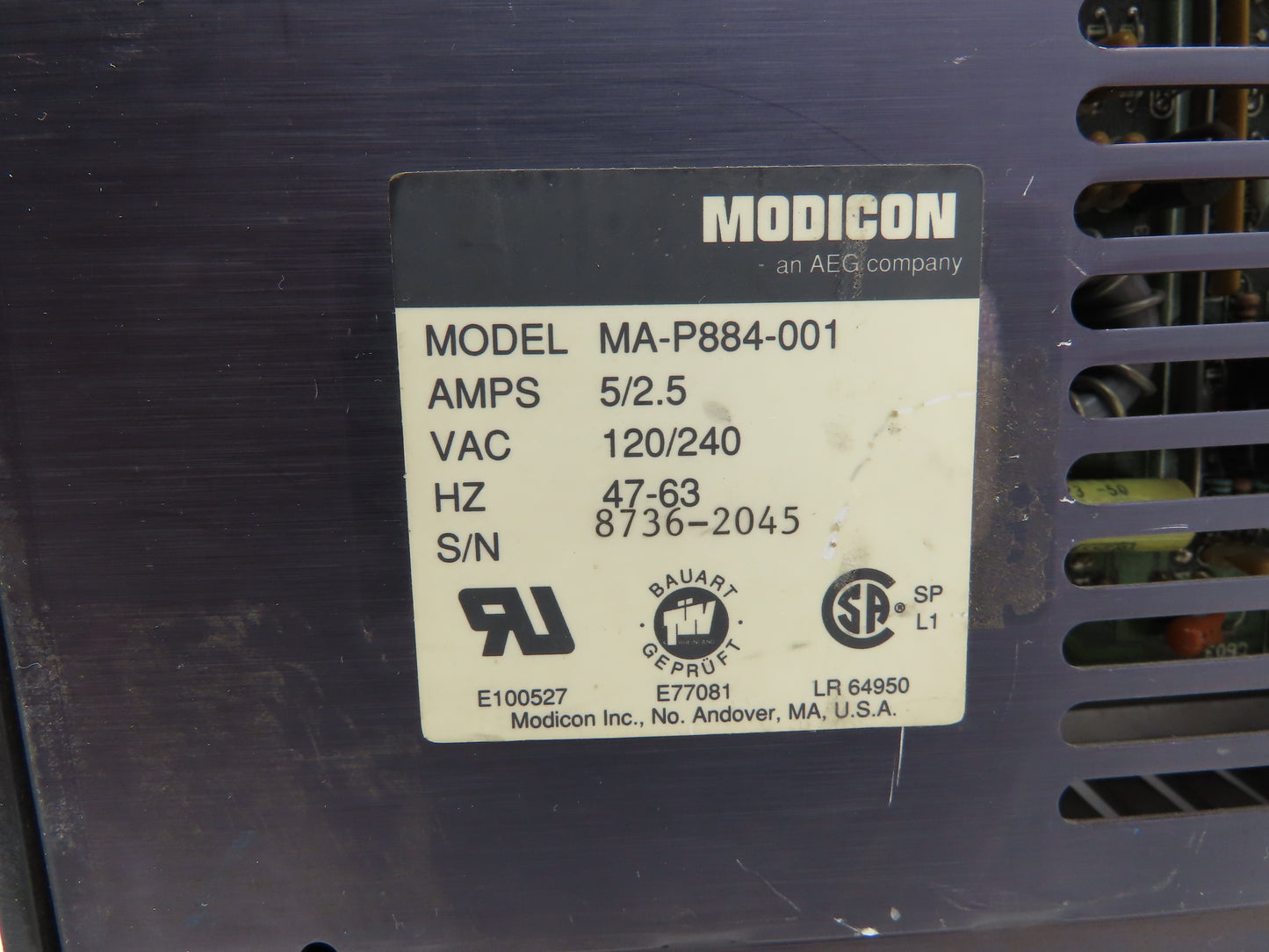 Modicon MA-P884-001 AEG PLC Power Supply Module