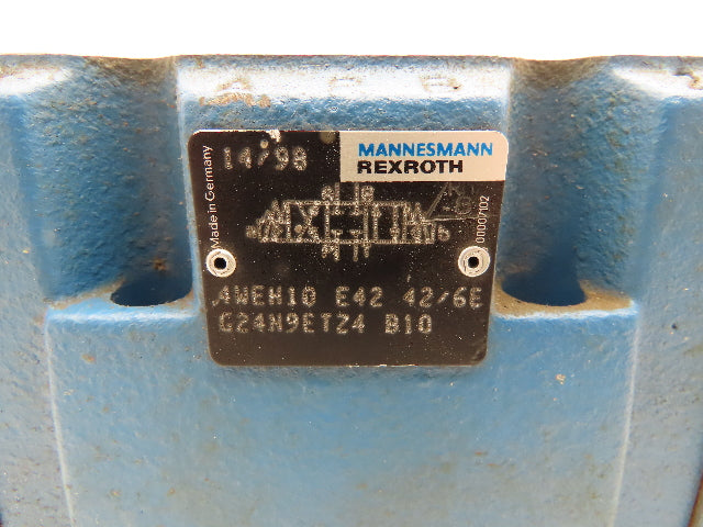 Rexroth 4WEH10 E42 42/6EG24N9ETZ4 B10 Directional Control Valve 4/3 NG10