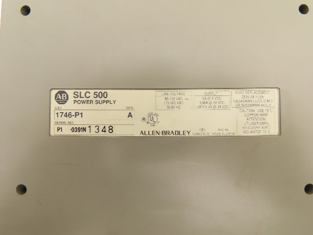 Allen Bradley 1746-P1 Power Supply 85-132VAC 0.46A@24VDC Series A Lot Of 2