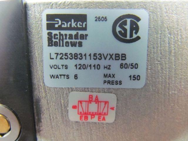 Parker Schrader Bellows L7253831153VXBB 120v/60Hz Pneumatic Soleniod Valve
