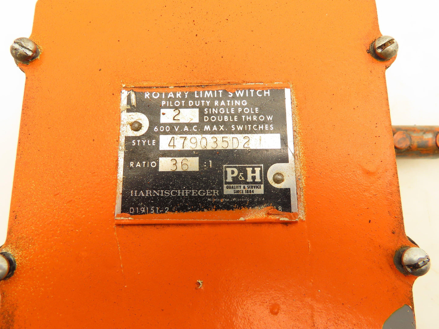 P&H Harnischfeger 479Q35D2 Rotary Limit Switch 36:1 Gear Ratio