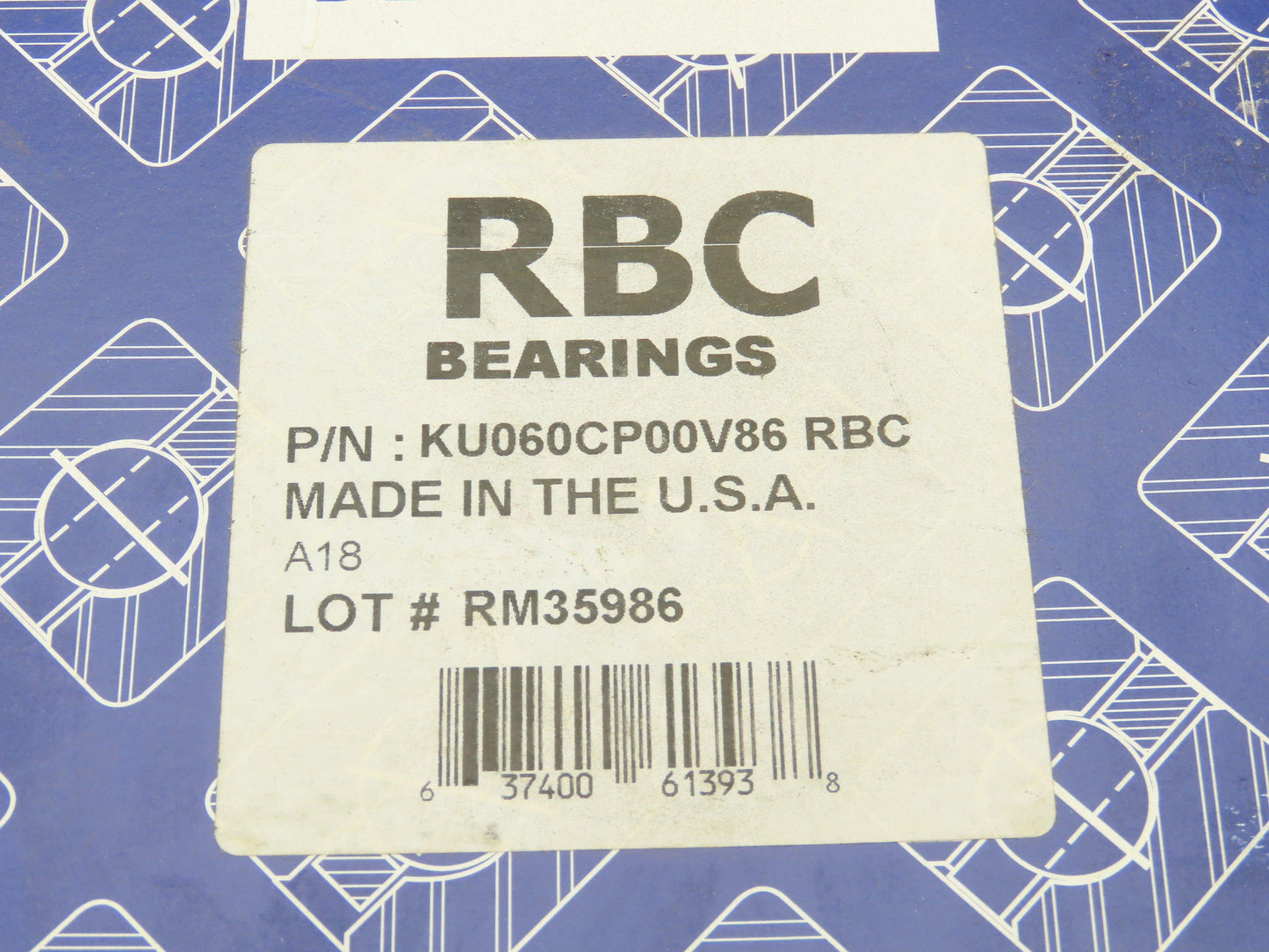 RBC KU060CP00V86 Bearing 152MM Bore 171.45MM OD 13MM Width