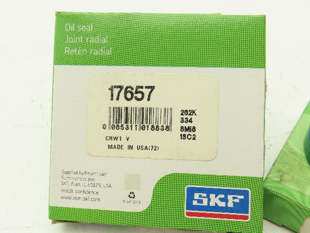 SKF 17657 Single Lip Oil Seal Solid 1.750"ID 2.875"OD 0.313" Width Lot Of 5