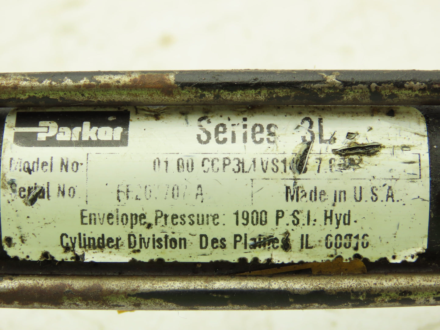 Parker CCP3LTVS14C 3L Hydraulic Cylinder 1" Bore 7" Stroke 1900 PSI Side Lug