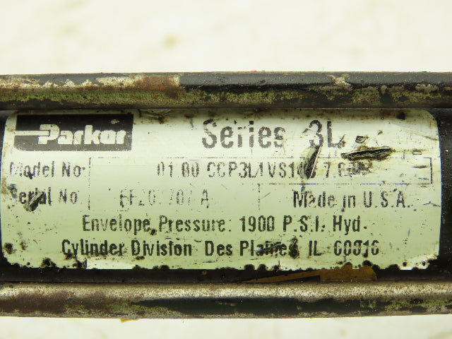 Parker CCP3LTVS14C 3L Hydraulic Cylinder 1" Bore 7" Stroke 1900 PSI Side Lug