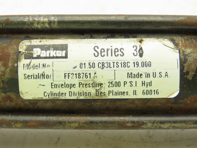 Parker Series 3L CB3LTS18C Hydraulic Cylinder 1.5" Bore 19" Stroke Pivot Mount
