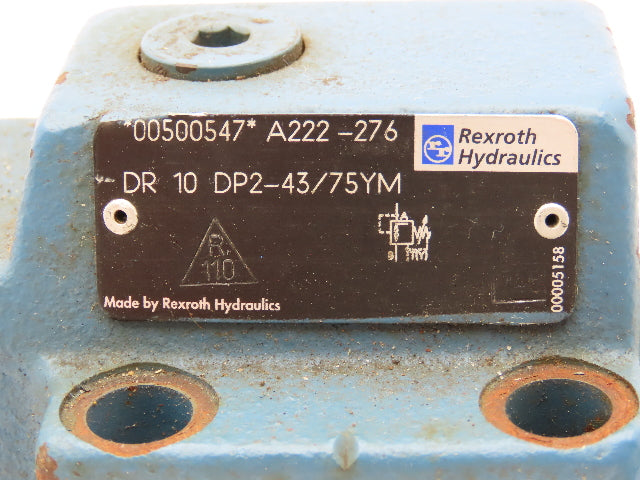 Rexroth DR 10 DP2-43/75YM Hydraulic Pressure Reducing Control Valve R900500547