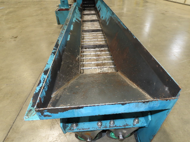 Tsubaki CNC Chip Conveyor 84" Infeed 44" Discharge 220V 3PH w/Coolant Tank Pump