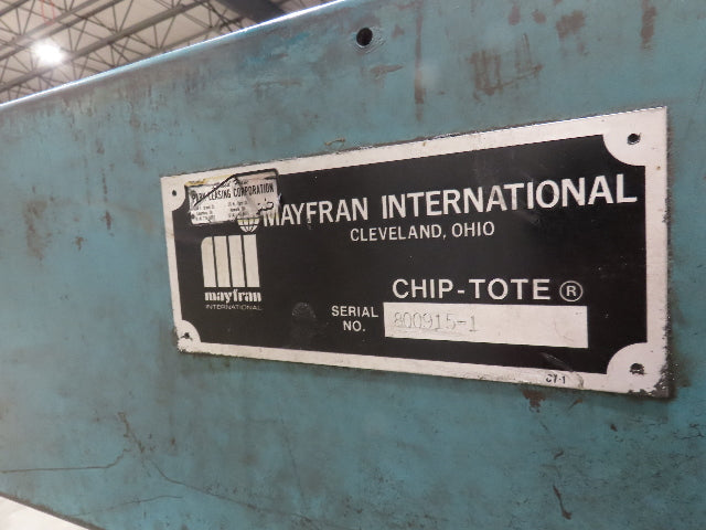 Mayfran Chip-Tote Hinge Belt CNC Chip Conveyor 68" Infeed 44" Discharge 460V 3PH