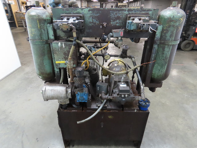 Dual Hydraulic Pump 60 Gallon Power Unit 2500 PSI 13GPM 10GPM Bladder Tank 460V