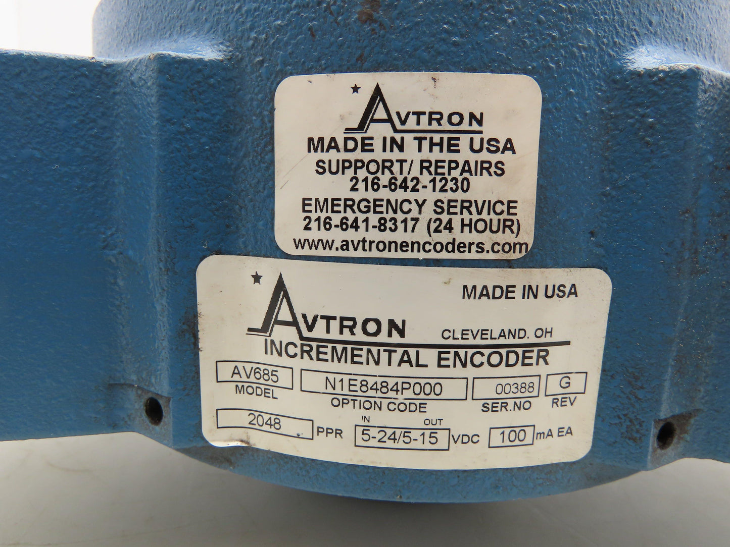 Avtron AV685 N1E8484P000 Incremental Encoder Severe Duty 2048PPR 1-1/8" Bore