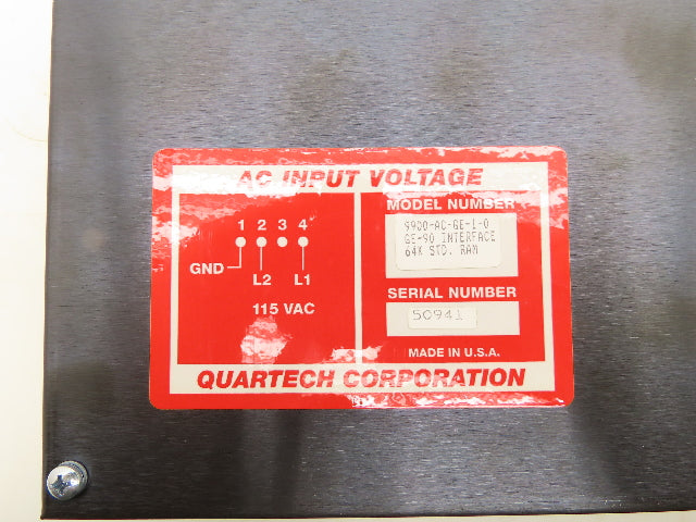 Quartech Corporation 9900-AC-GE-1-0-GE-90 Interface 115VAC 64K Standard Ram