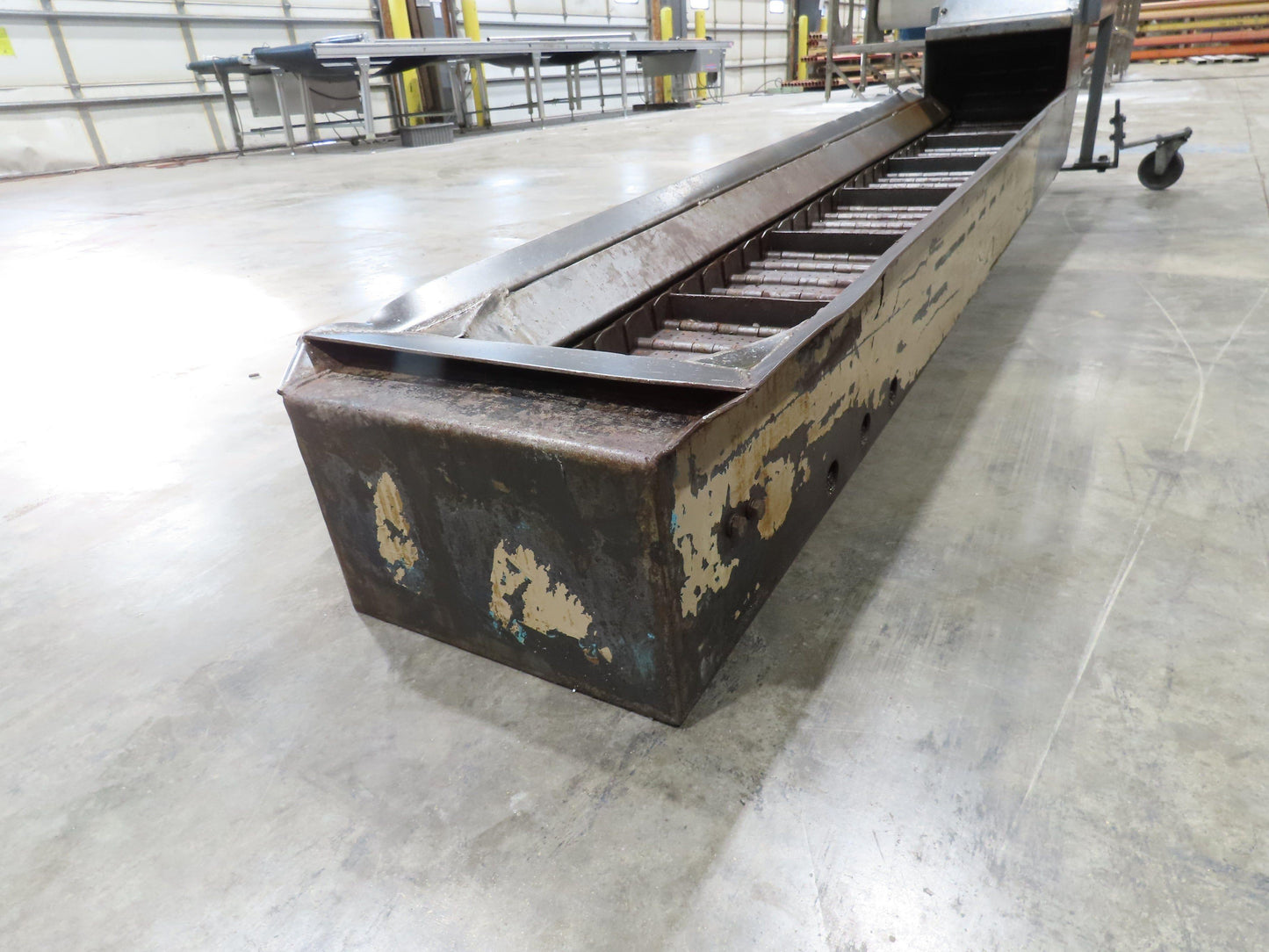 Jorgensen CNC Chip Conveyor 9" Belt 77" Infeed 40-44" Discharge 460V 3PH