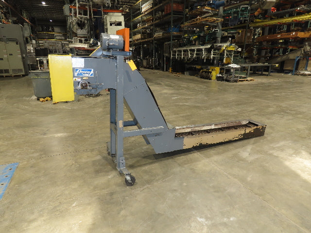 Jorgensen CNC Chip Conveyor 9" Belt 77" Infeed 40-44" Discharge 460V 3PH