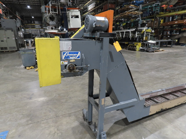 Jorgensen CNC Chip Conveyor 9" Belt 77" Infeed 40-44" Discharge 460V 3PH