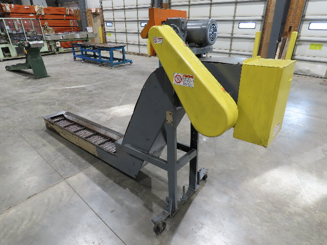 Jorgensen CNC Chip Conveyor 9" Belt 77" Infeed 40-44" Discharge 460V 3PH