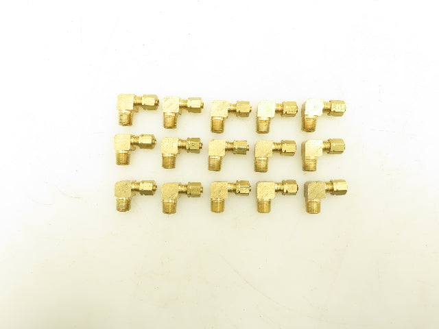 Parker 1/8" Compression x MNPT Brass 90 Degree Elbow Lot of 15