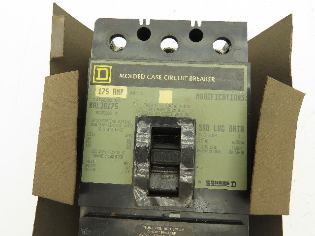 Square D KAL36175 Thermal Magnetic Circuit Breaker 175A 600V 3 Pole Ser. 2
