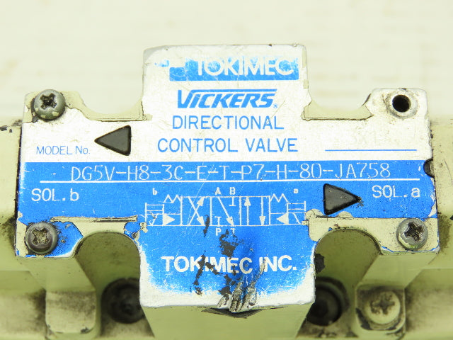 Vickers DG5V-H8-3C-E-T-P7-H-80-JA758 Directional Control Solenoid Valve 24VDC