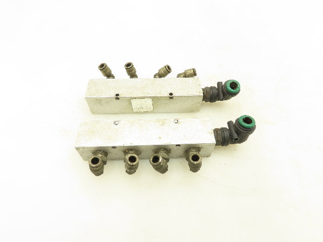 Manifold Systems Inc 4-Station Aluminum Manifold 1/4" NPT Lot of 2