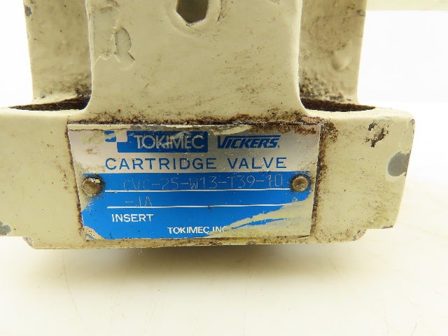 Tokimec Vickers CVC-25-W13-T39-10-JA Solenoid Control Cartridge Valve Cover 24V