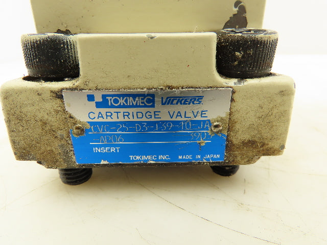 Tokimec Vickers CVC-25-D3-T39-10-JA-AP06 Solenoid Control Cartridge Valve Cover