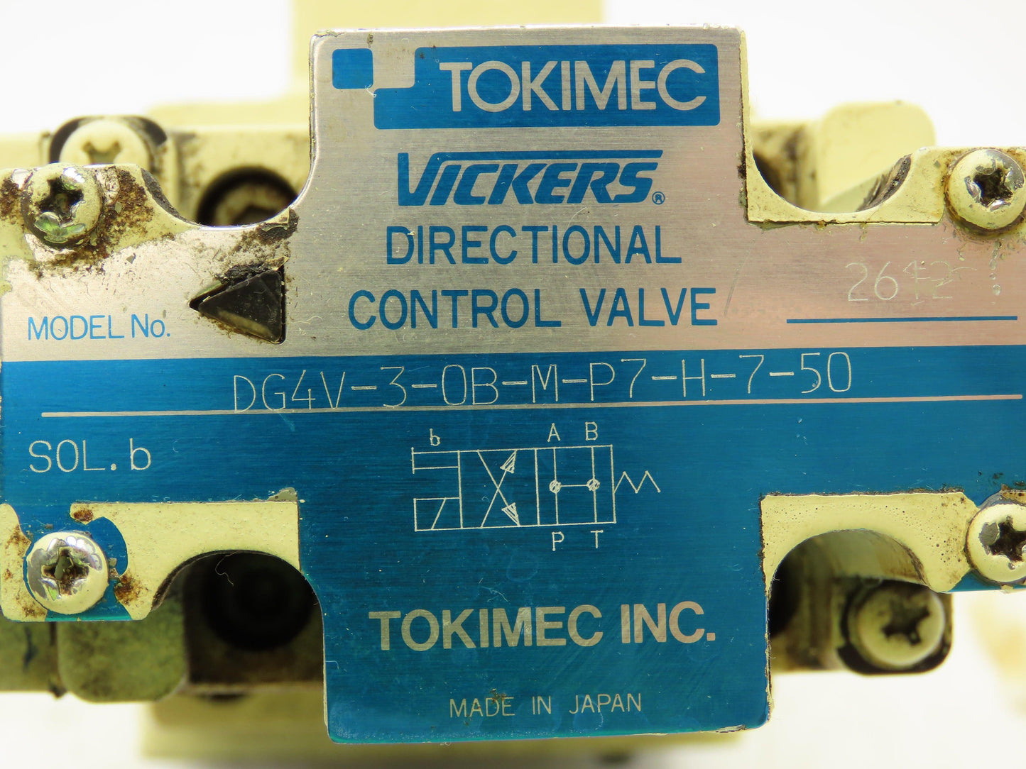 Tokimec Vickers TCG50-03-F-P7-H-12-S39B Solenoid Control Modular Relief Valve