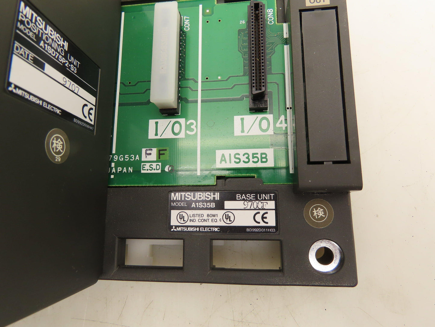 Mitsubishi Electric A1S35B PLC Chassis Base Unit CPU I/O Slot Card Power Supply