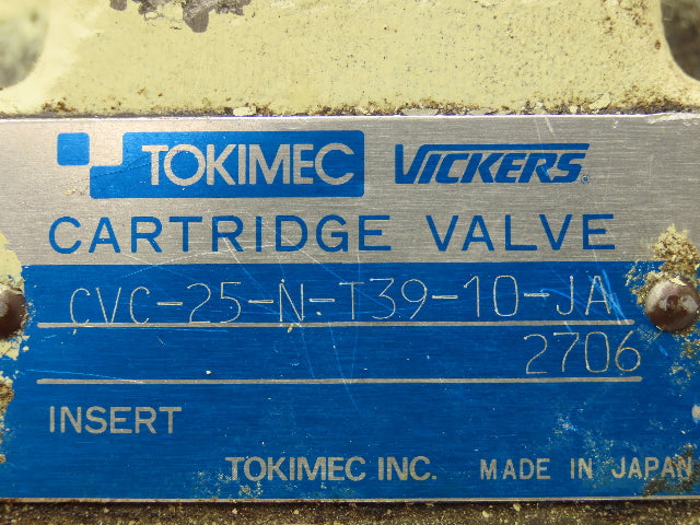 Tokimec Vickers CVC-25-N-T39-10-JA Cartridge Valve Cover