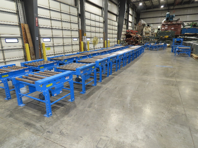 EMI 38"W x 36"L Chain Drive 2.5" Live Power Roller Conveyor 31"BF .33Hp 460V 3PH