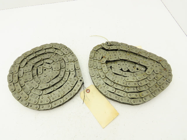 Peer #60 Roller Chain Single Strand Riveted 3/4" Pitch 130.5" Lot of 2