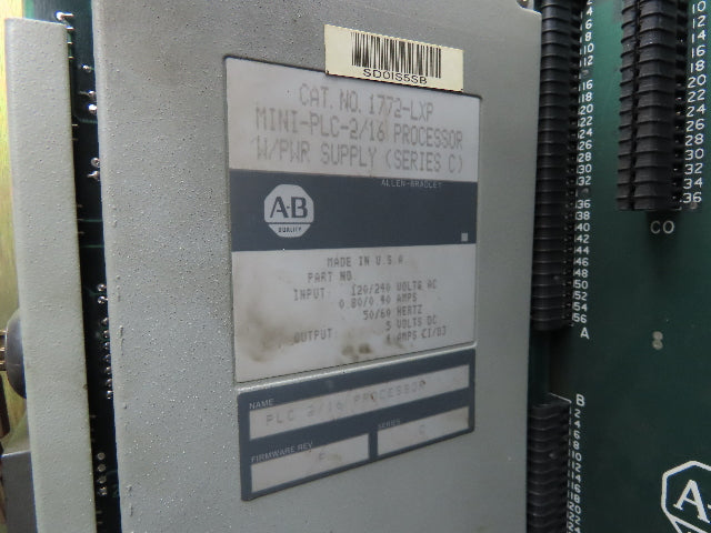 Allen Bradley 1771-A3B I/O PLC Chassis 12 Slot w/ 1772-LXP Power Supply