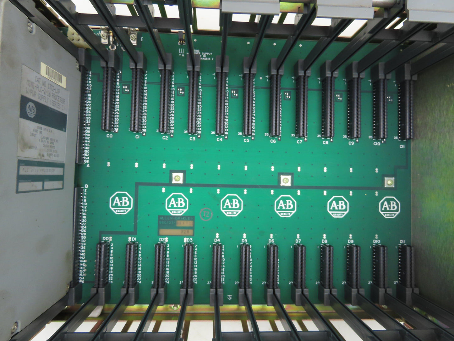 Allen Bradley 1771-A3B I/O PLC Chassis 12 Slot w/ 1772-LXP Power Supply
