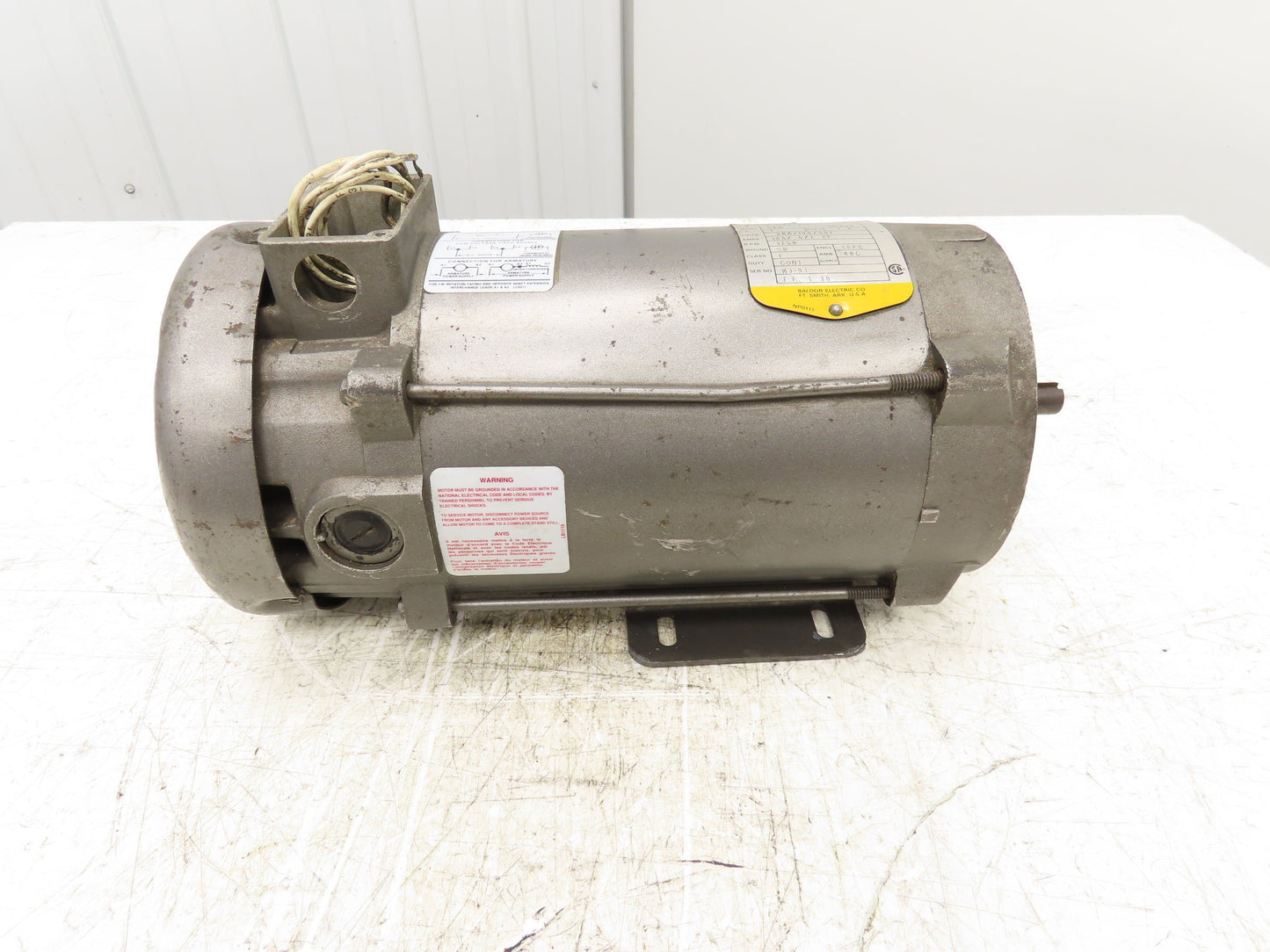 Baldor CD5319 Direct Current DC Motor 1Hp 90V 100/50V Field 1750RPM 10A 56C-Face