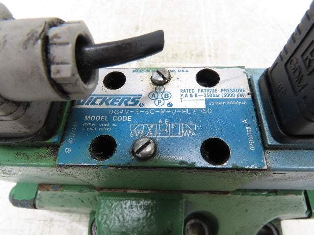 Vickers DG5S-8-2C-T-M-U-HL7-40 Directional Control Solenoid Valve 24VDC