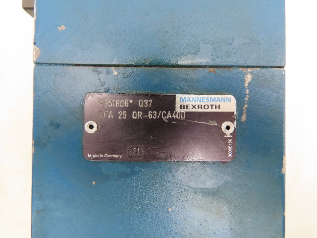 Rexroth LFA 25 QR-63/CA40D Cartridge Valve Control Cover