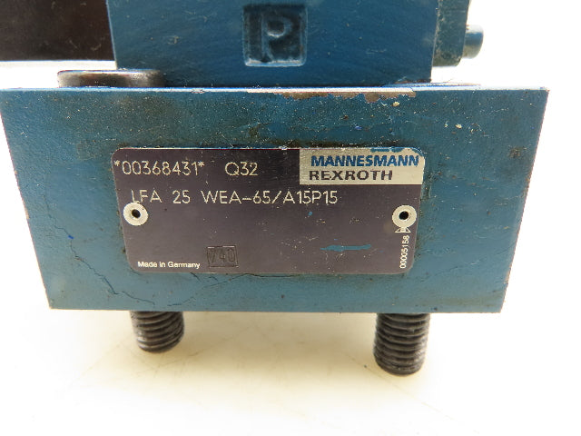Rexroth LFA 25 WEA-65/A15P15 Directional Cartridge Valve Control Cover 24VDC