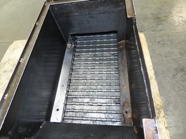 Enomoto Hinge Belt CNC Chip Conveyor 15"x 62" Infeed 40" Discharge 220V 3PH