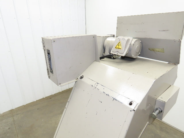 Enomoto Hinge Belt CNC Chip Conveyor 15"x 62" Infeed 40" Discharge 220V 3PH