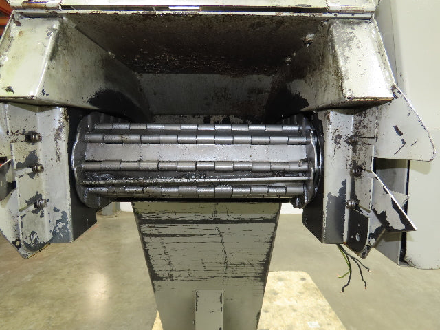 Enomoto Hinge Belt CNC Chip Conveyor 15"x 62" Infeed 40" Discharge 220V 3PH