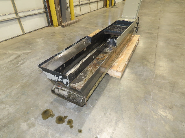 Enomoto Hinge Belt CNC Chip Conveyor 15"x 88" Infeed 46" Discharge 220V 3PH