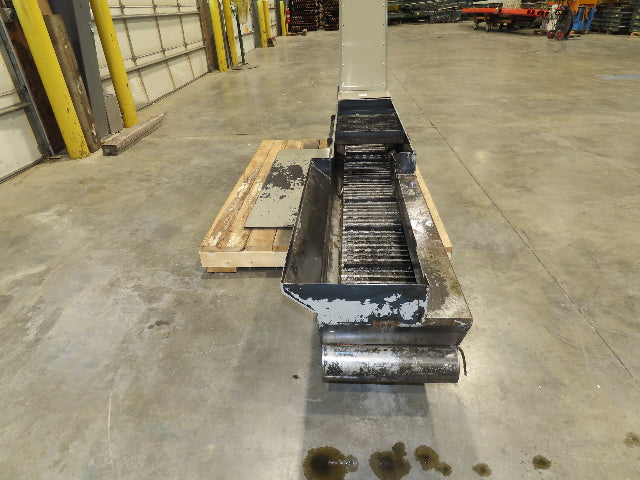 Enomoto Hinge Belt CNC Chip Conveyor 15"x 88" Infeed 46" Discharge 220V 3PH