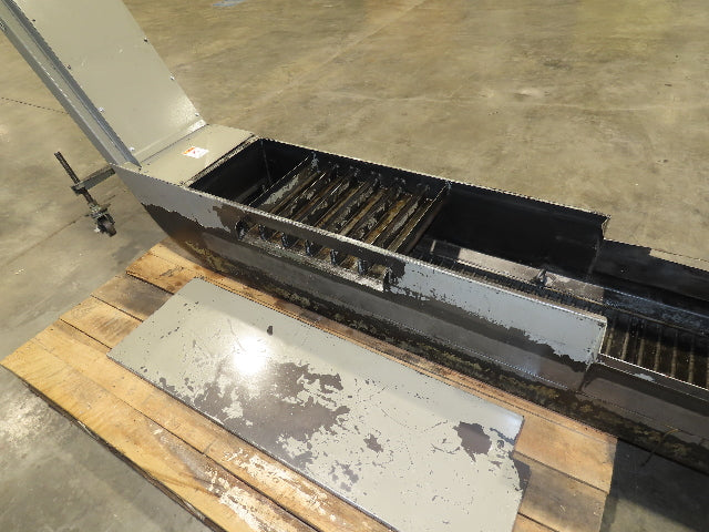 Enomoto Hinge Belt CNC Chip Conveyor 15"x 88" Infeed 46" Discharge 220V 3PH