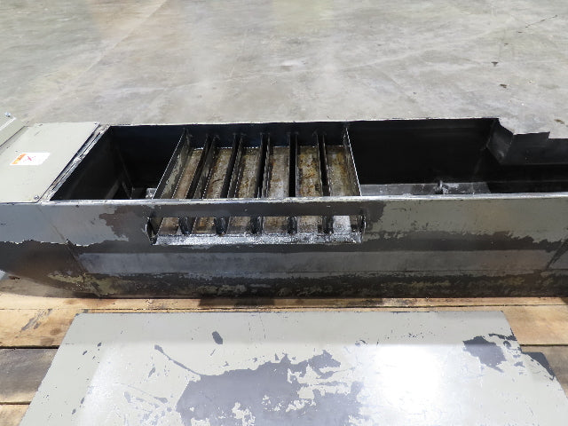 Enomoto Hinge Belt CNC Chip Conveyor 15"x 88" Infeed 46" Discharge 220V 3PH